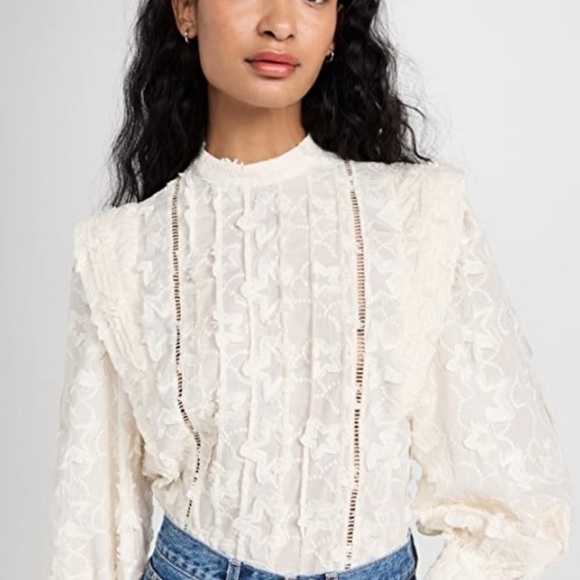 NWOT FARM Rio 3D Star Embroidered Blouse - Picture 1 of 6